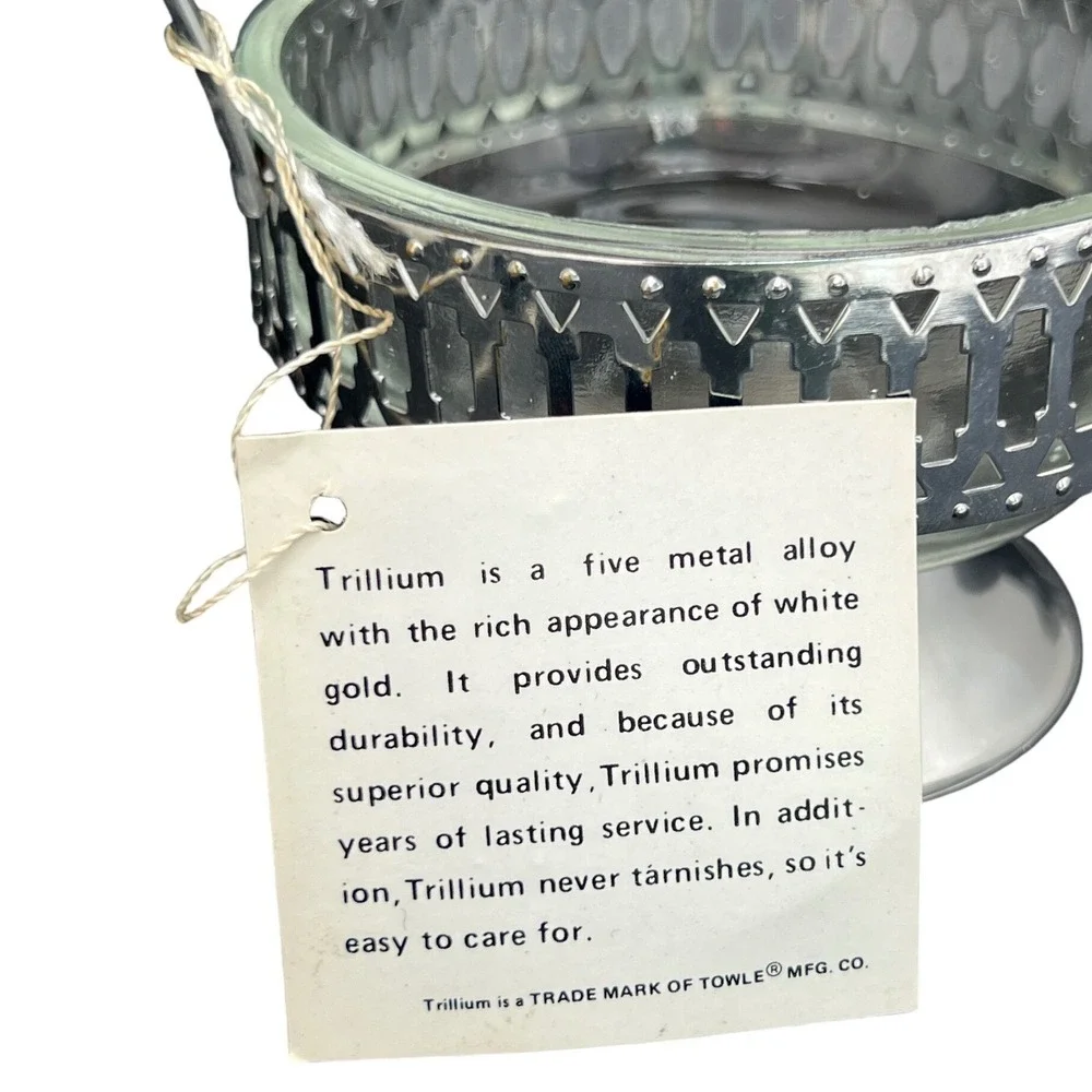 Jam Server Towle Trillium Glass Insert Spoon Mid Century Condiment Dish Gift